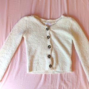White Buttoned Fuzzy Shirt